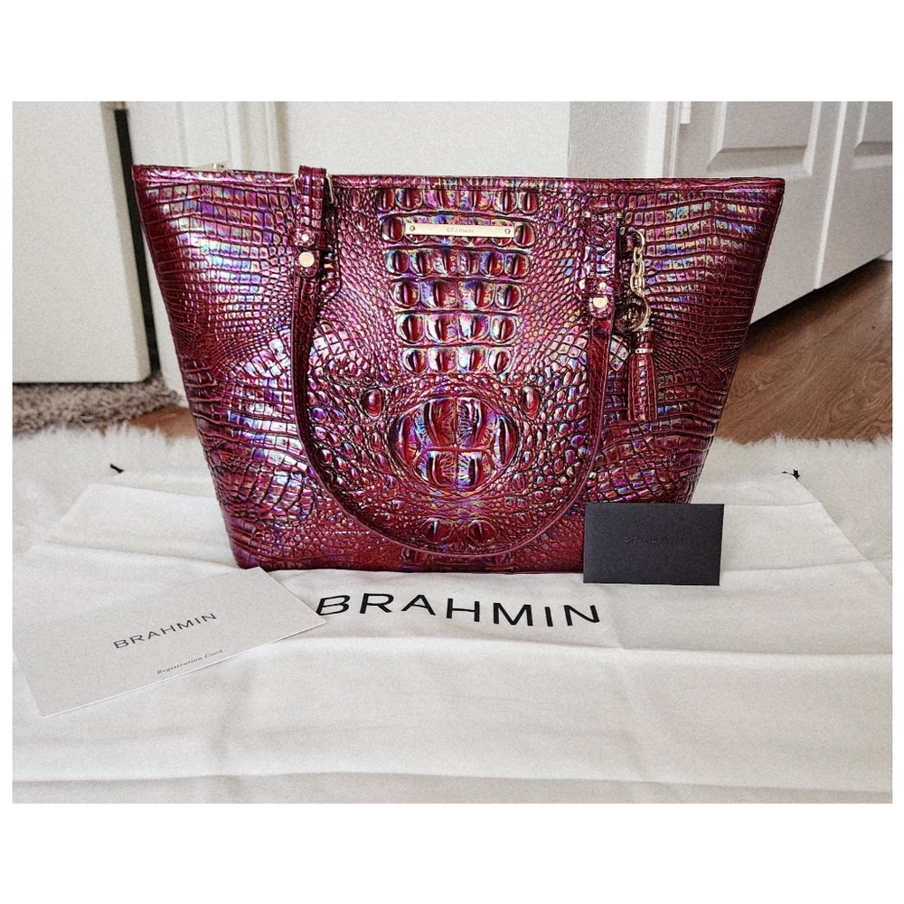 NWT Brahmin Medium Asher Sangria Melbourne Tote/dustbag
